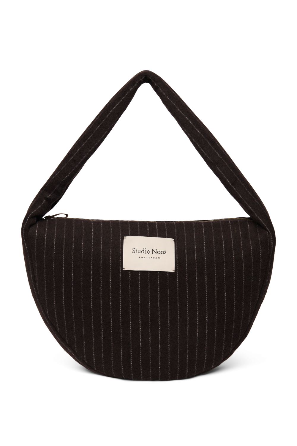 Flannel Chalkstripe Cross Body Bag | Brown