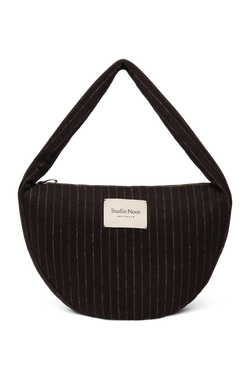 Flannel Chalkstripe Cross Body Bag | Brown