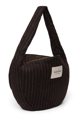 Flannel Chalkstripe Cross Body Bag | Brown