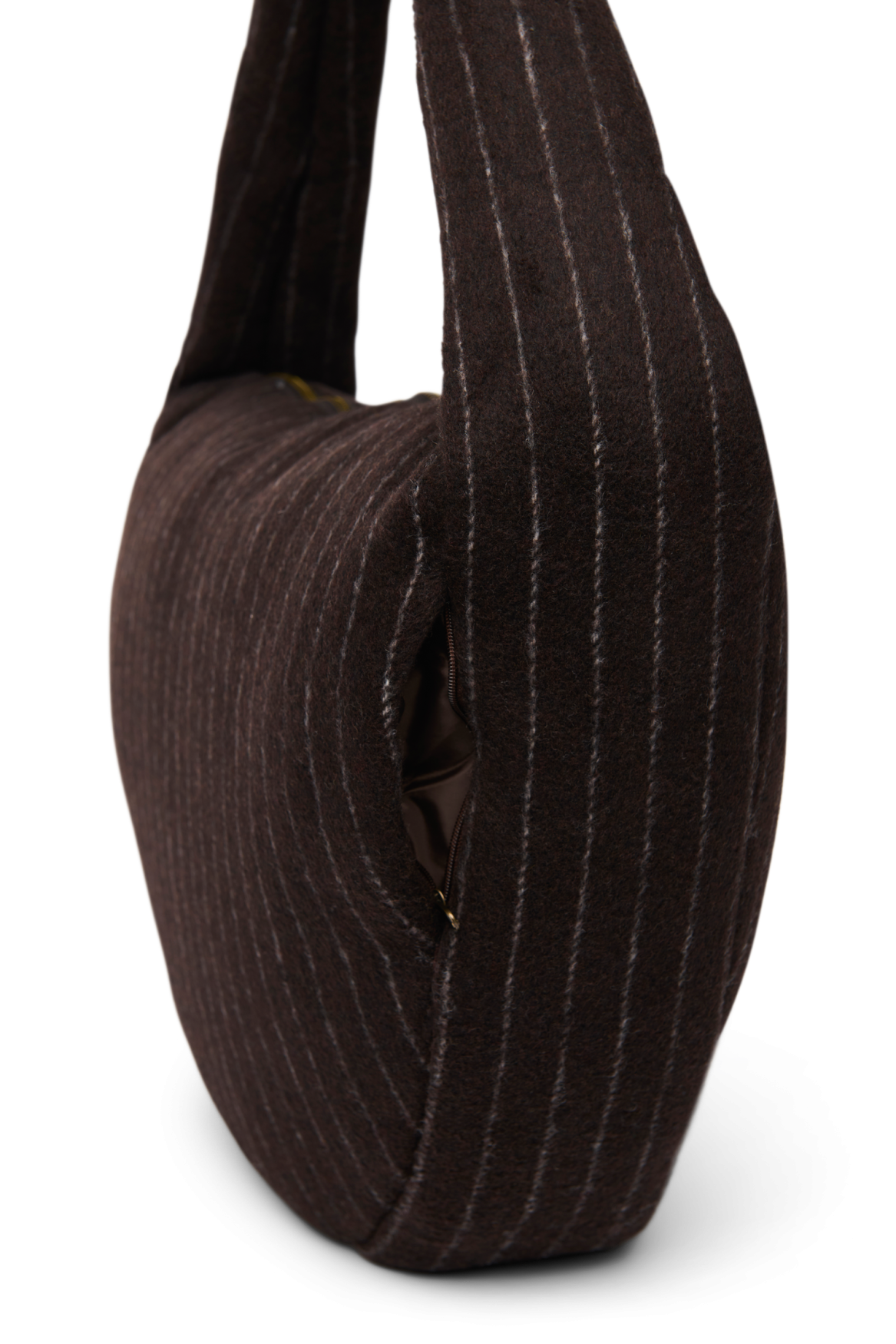 Flannel Chalkstripe Cross Body Bag | Brown