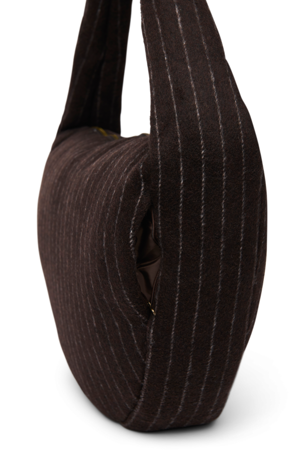 Flannel Chalkstripe Cross Body Bag | Brown