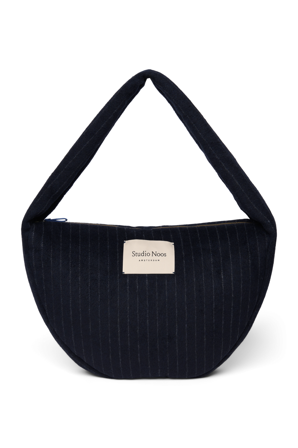 Flannel Chalkstripe Cross Body Bag | Dark Blue