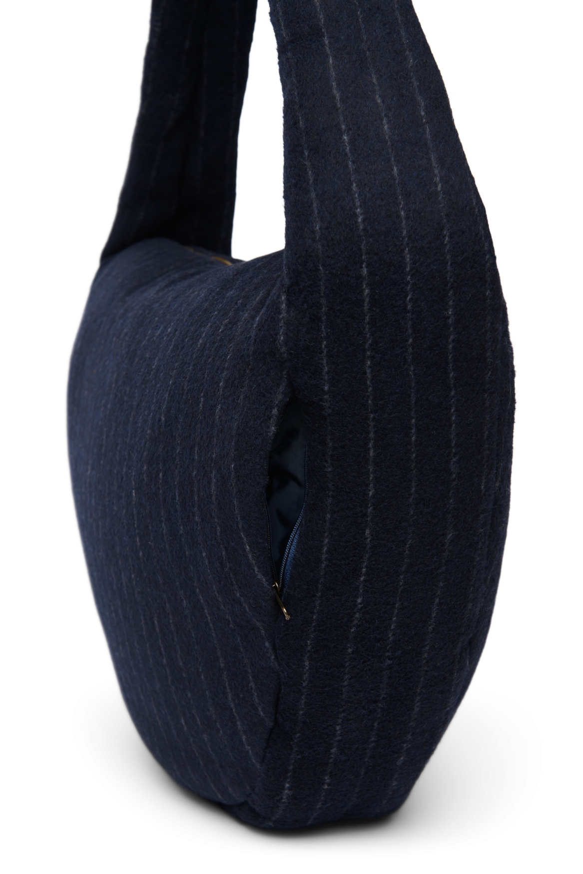 Flannel Chalkstripe Cross Body Bag | Dark Blue