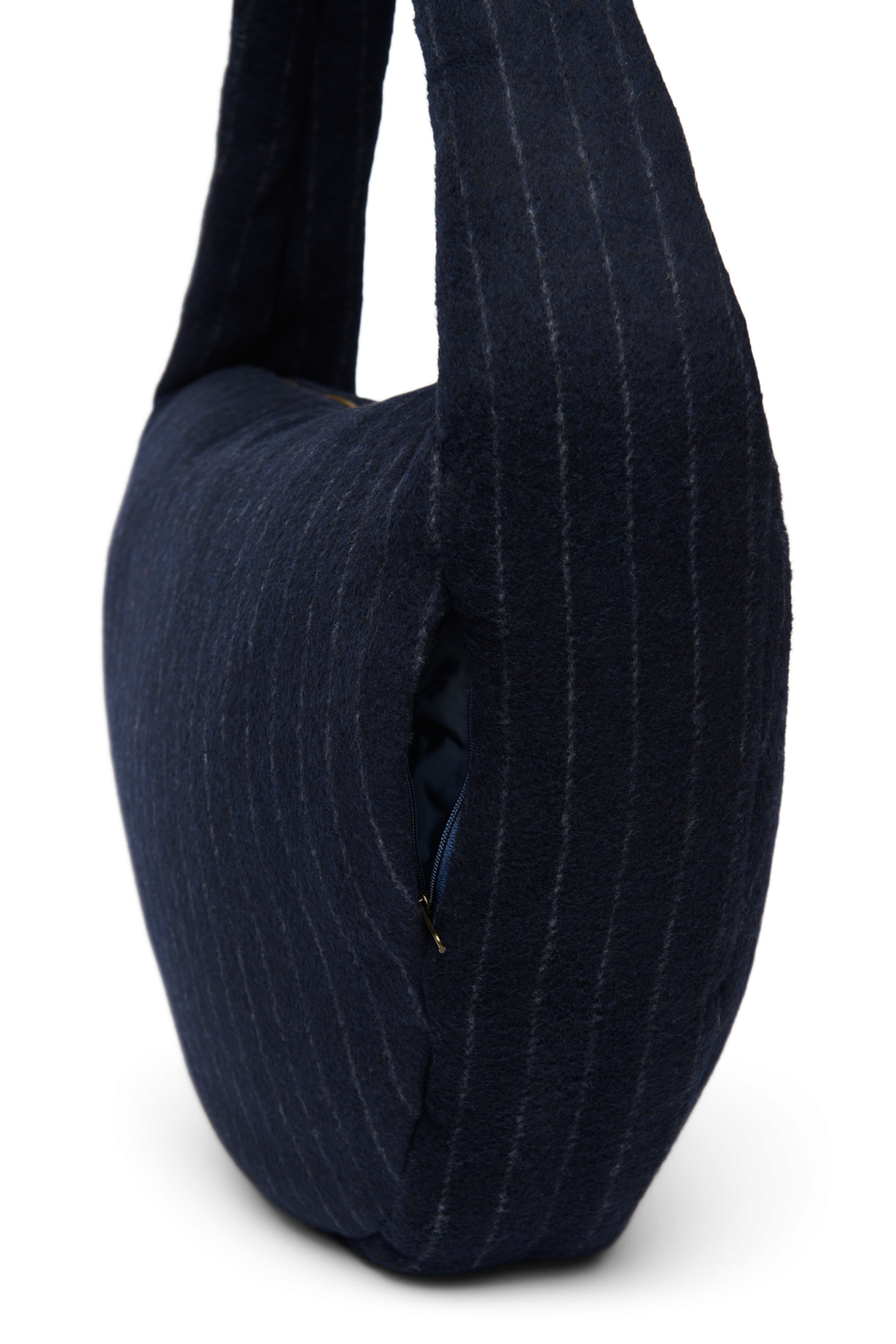 Flannel Chalkstripe Cross Body Bag | Dark Blue
