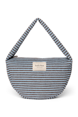 Stripy Wool Cross Body Bag | Lichtblauw / Bruin