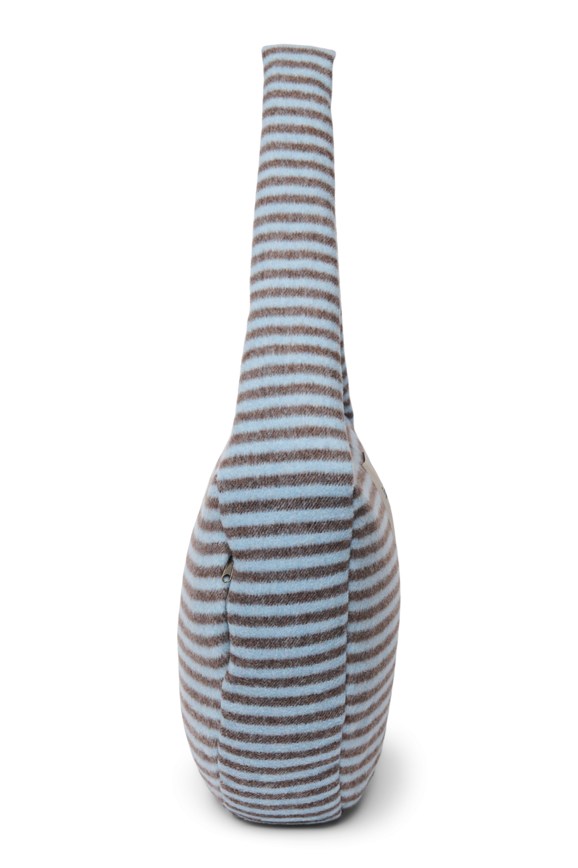 Stripy Wool Cross Body Bag | Lichtblauw / Bruin
