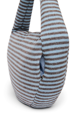 Stripy Wool Cross Body Bag | Lichtblauw / Bruin
