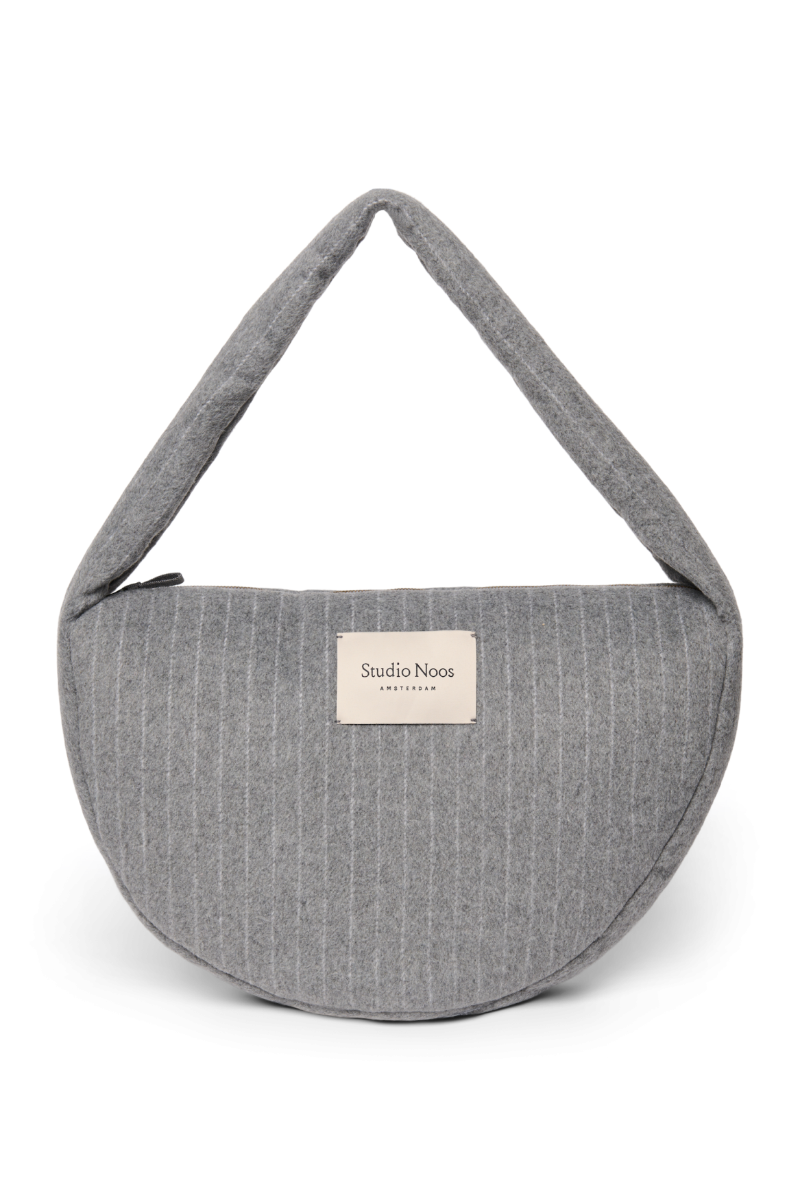 Flannel Chalkstripe Cross Body Bag | Light Grey