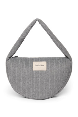 Flannel Chalkstripe Cross Body Bag | Light Grey