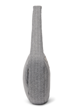Flannel Chalkstripe Cross Body Bag | Light Grey
