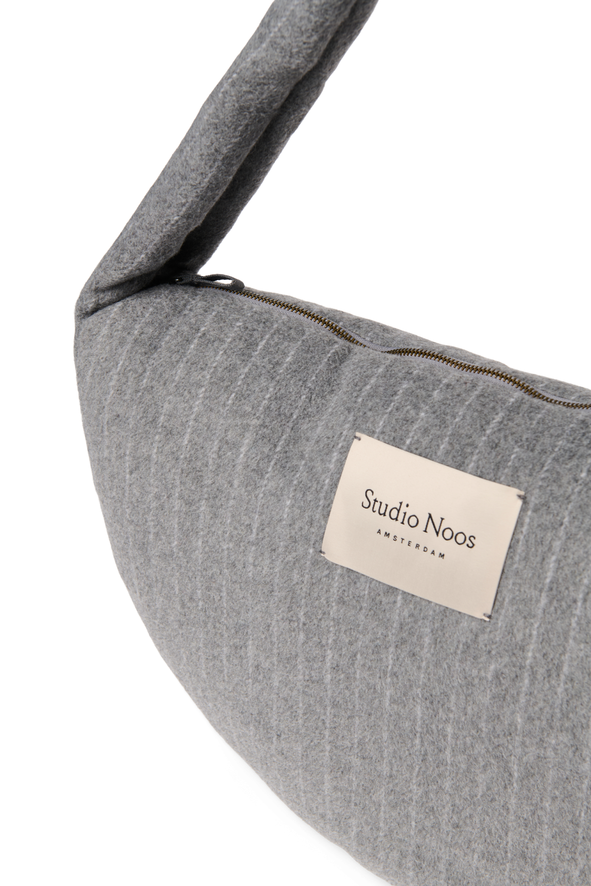Flannel Chalkstripe Cross Body Bag | Light Grey