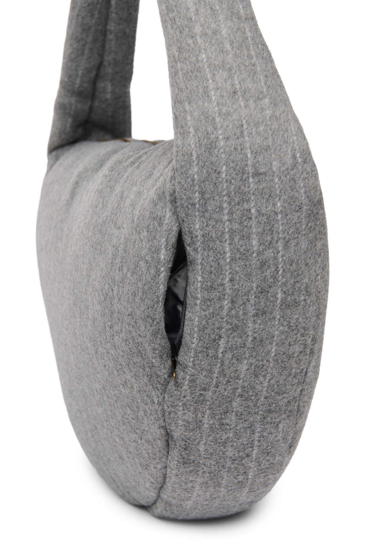 Flannel Chalkstripe Cross Body Bag | Light Grey