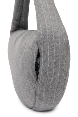 Flannel Chalkstripe Cross Body Bag | Light Grey