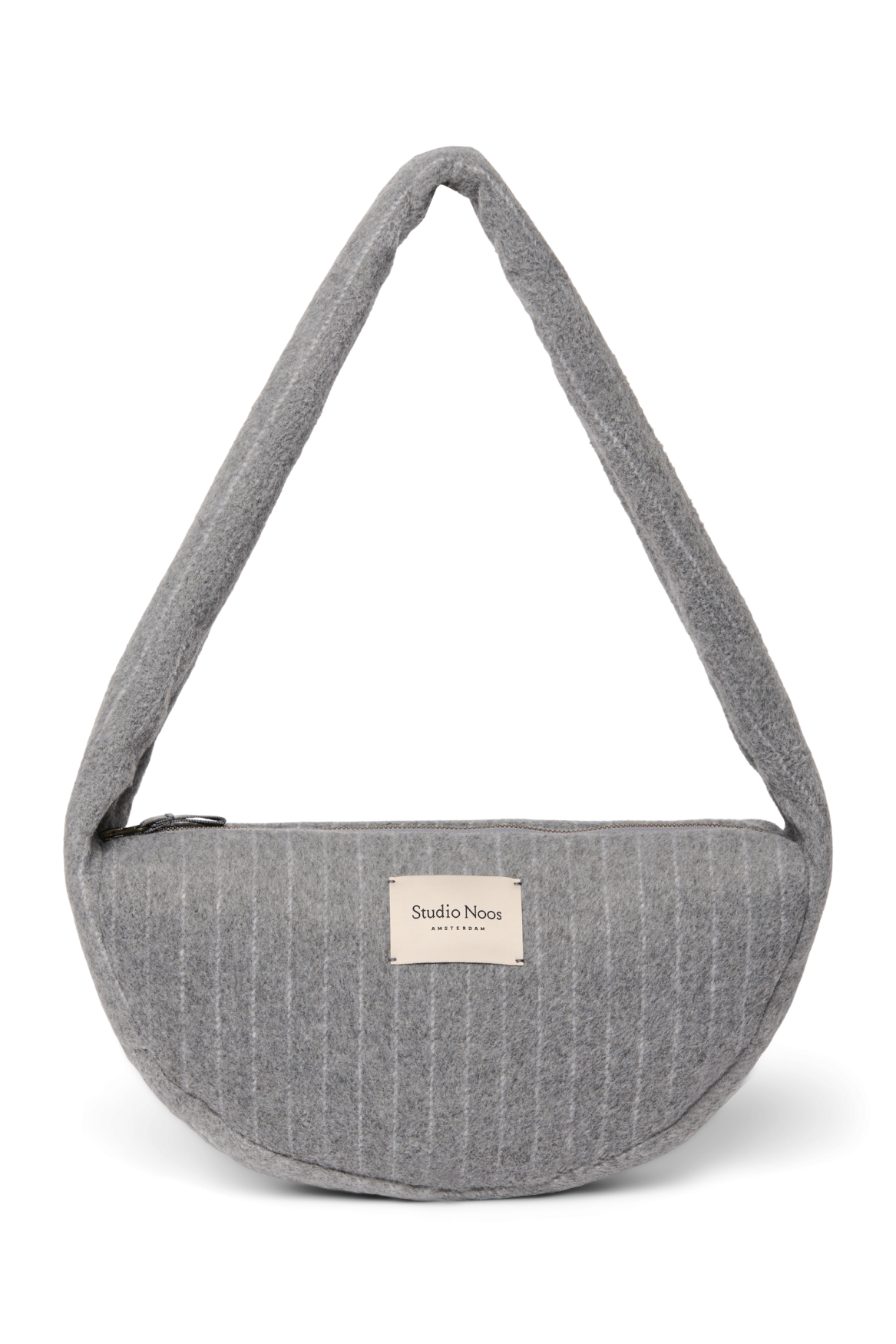 Flannel Chalkstripe Mini Cross Body Bag | Light Grey