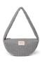 Flannel Chalkstripe Mini Cross Body Bag | Light Grey