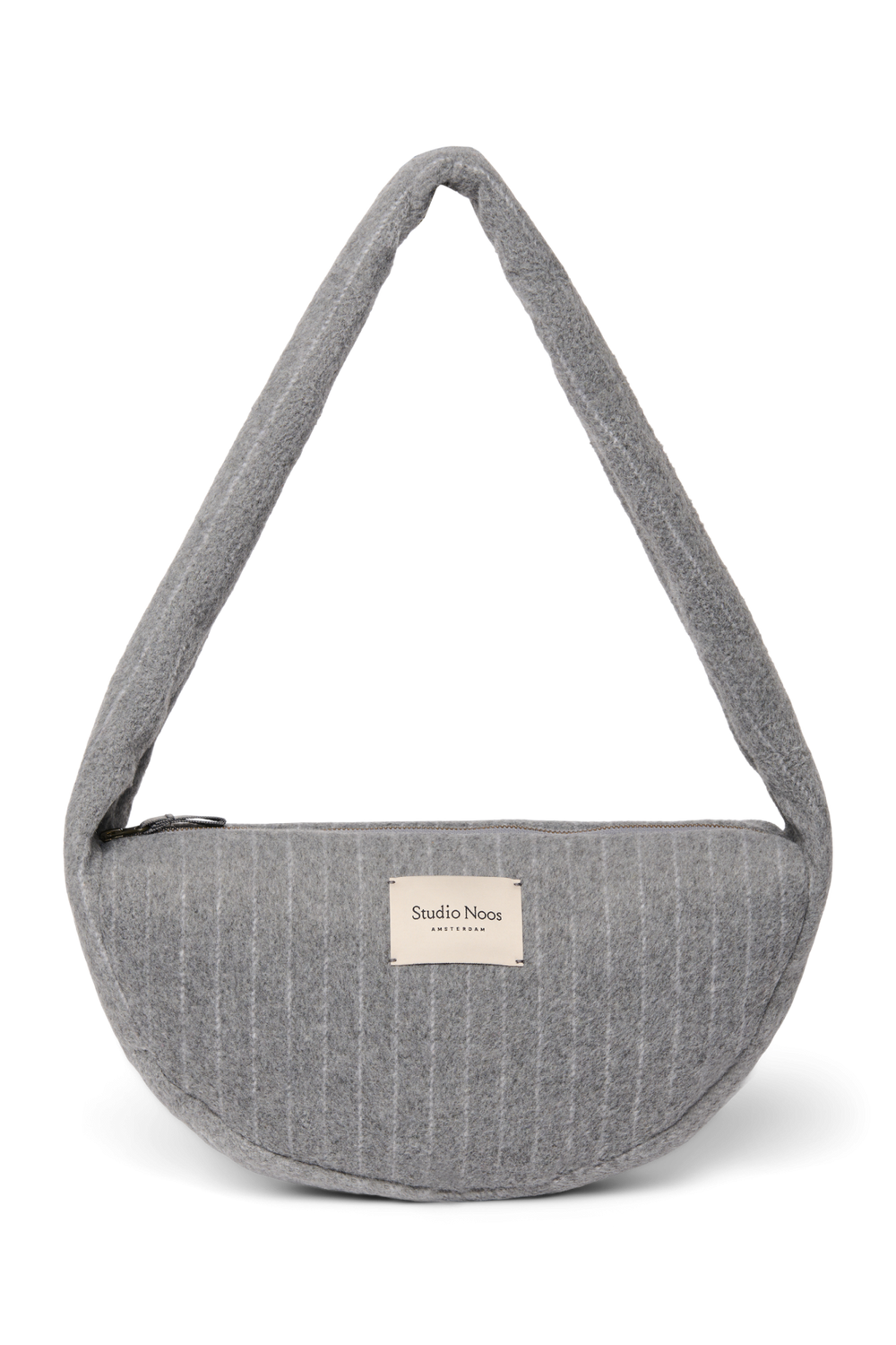 Flannel Chalkstripe Mini Cross Body Bag | Light Grey