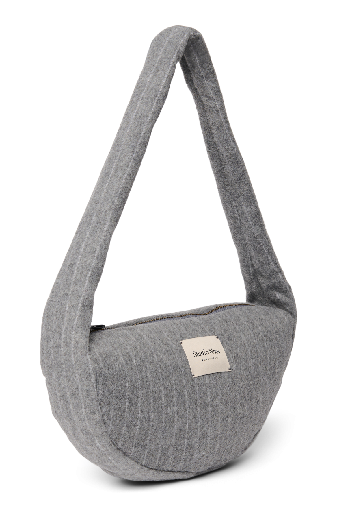 Flannel Chalkstripe Mini Cross Body Bag | Light Grey