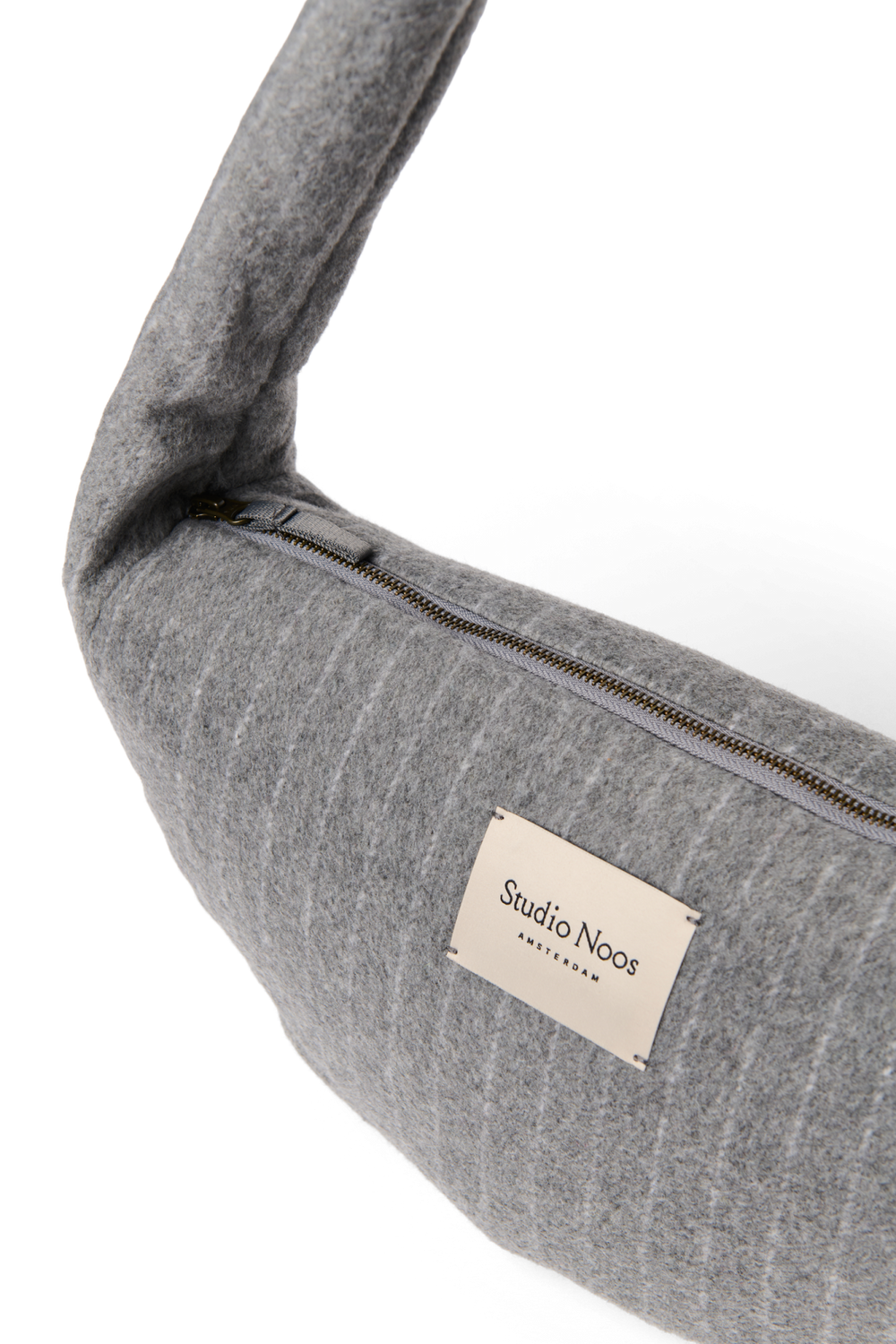 Flannel Chalkstripe Mini Cross Body Bag | Light Grey