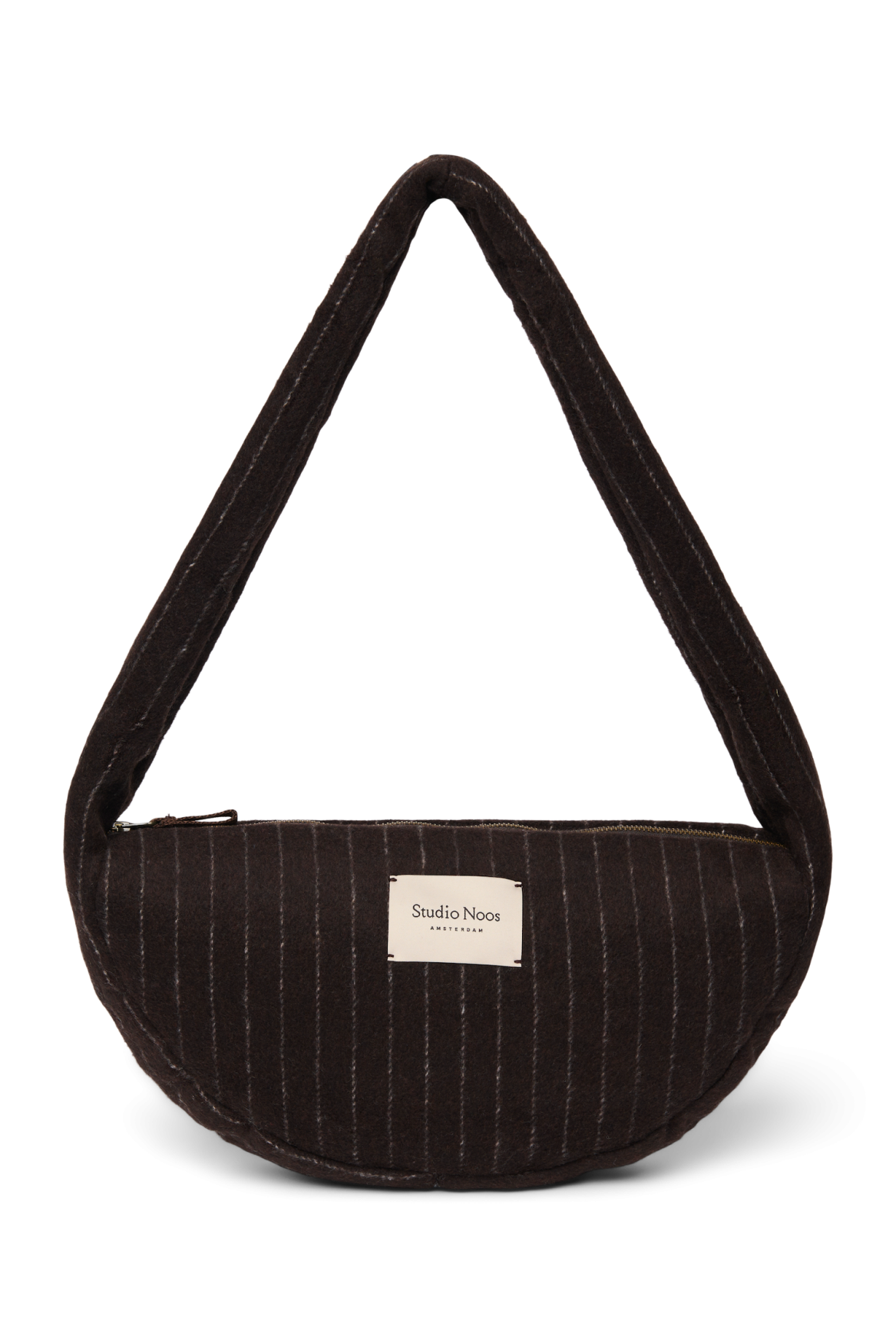 Flannel Chalkstripe Mini Cross Body Bag | Brown