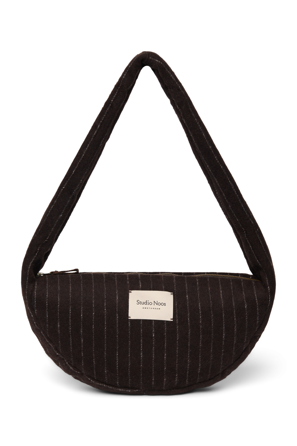 Flannel Chalkstripe Mini Cross Body Bag | Brown