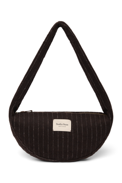 Flannel Chalkstripe Mini Cross Body Bag | Brown