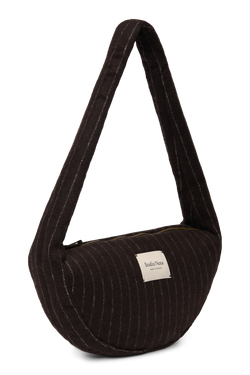 Flannel Chalkstripe Mini Cross Body Bag | Brown
