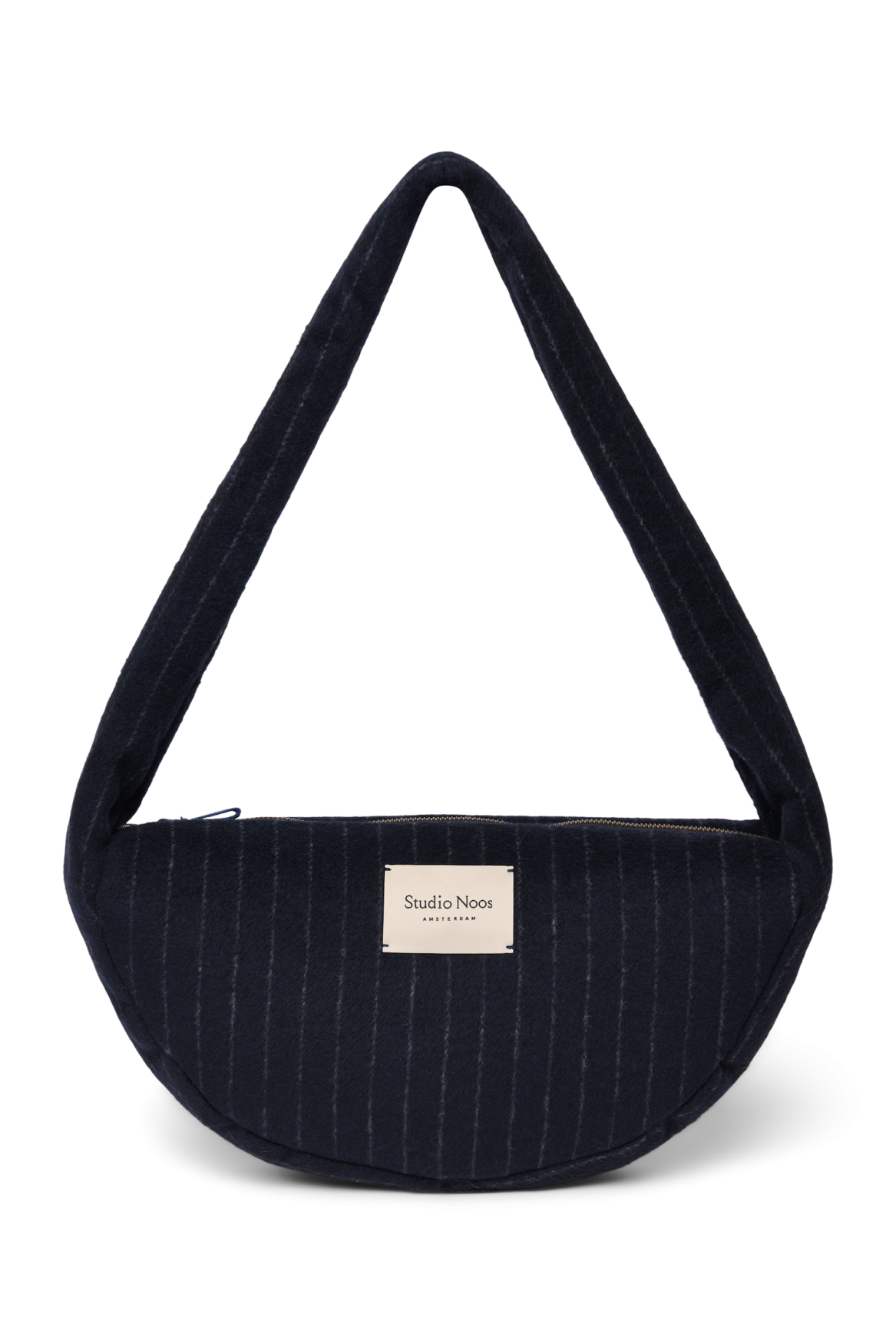 Flannel Chalkstripe Mini Cross Body Bag | Dark Blue