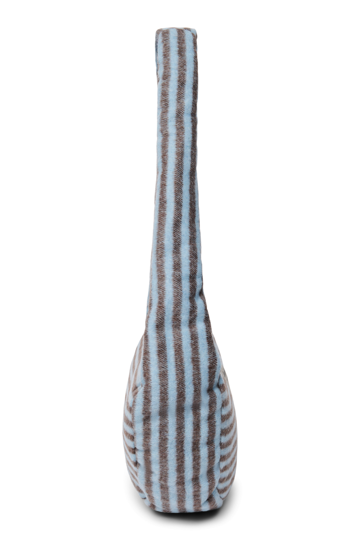 Mini Sac Bandoulière Laine rayée | Bleu clair / Marron
