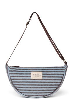 Gürteltasche Gestreifte Wolle | Hellblau / Braun