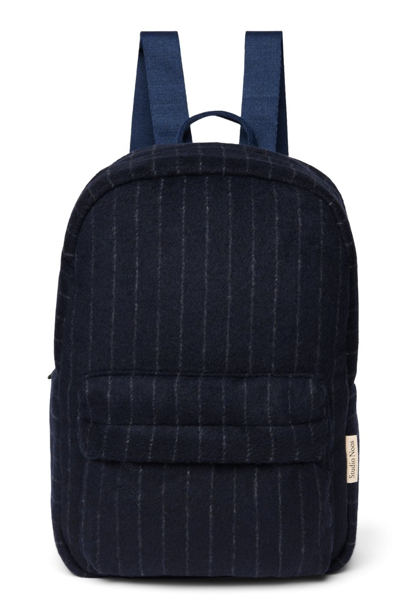 Flannel Chalkstripe Midi Backpack, Dark Blue