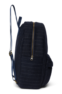 Flannel Chalkstripe Midi Backpack | Dark Blue