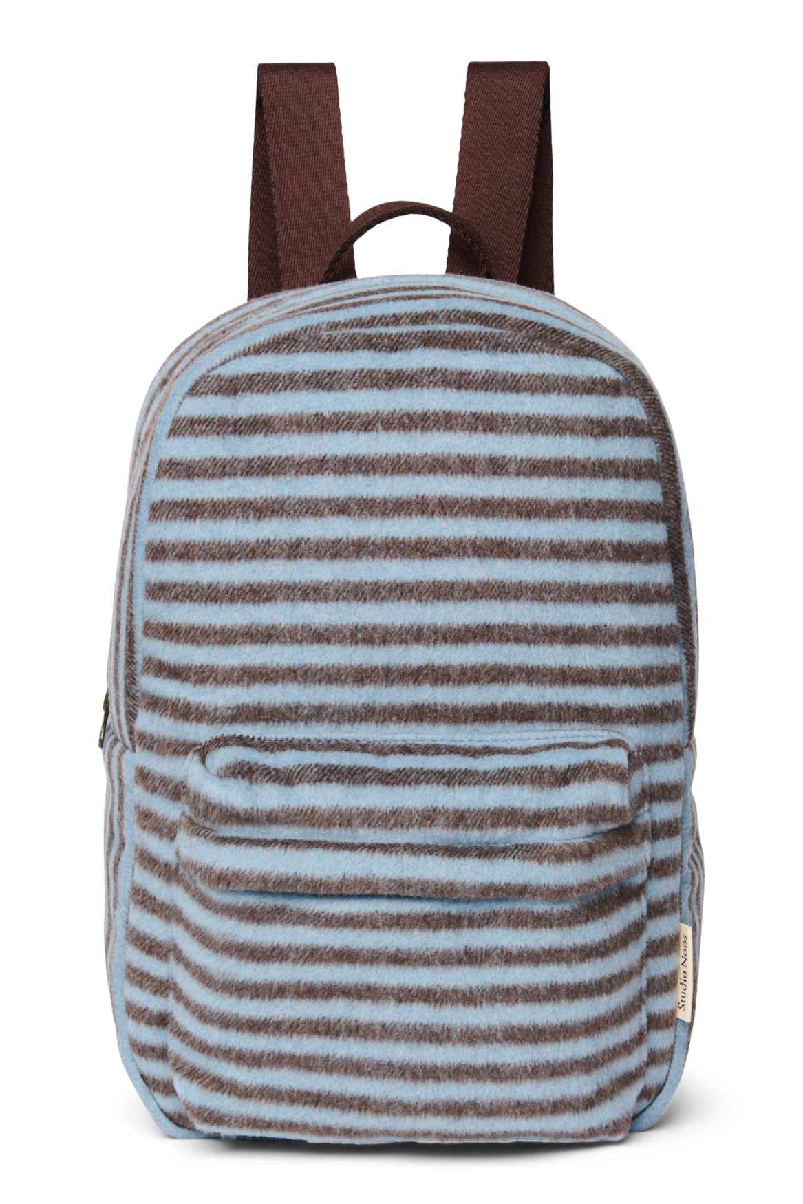 Stripy Wool Midi Rugzak | Lichtblauw / Bruin
