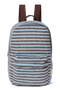 Stripy Wool Midi Rugzak | Lichtblauw / Bruin