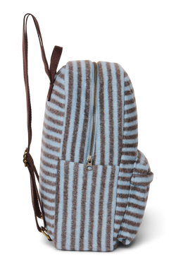 Stripy Wool Midi Rugzak | Lichtblauw / Bruin