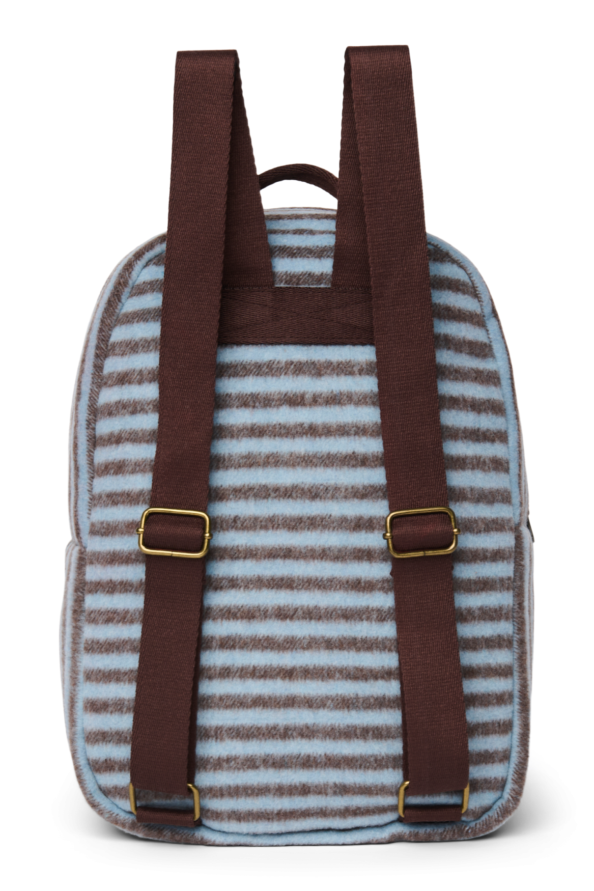 Stripy Wool Midi Rugzak | Lichtblauw / Bruin