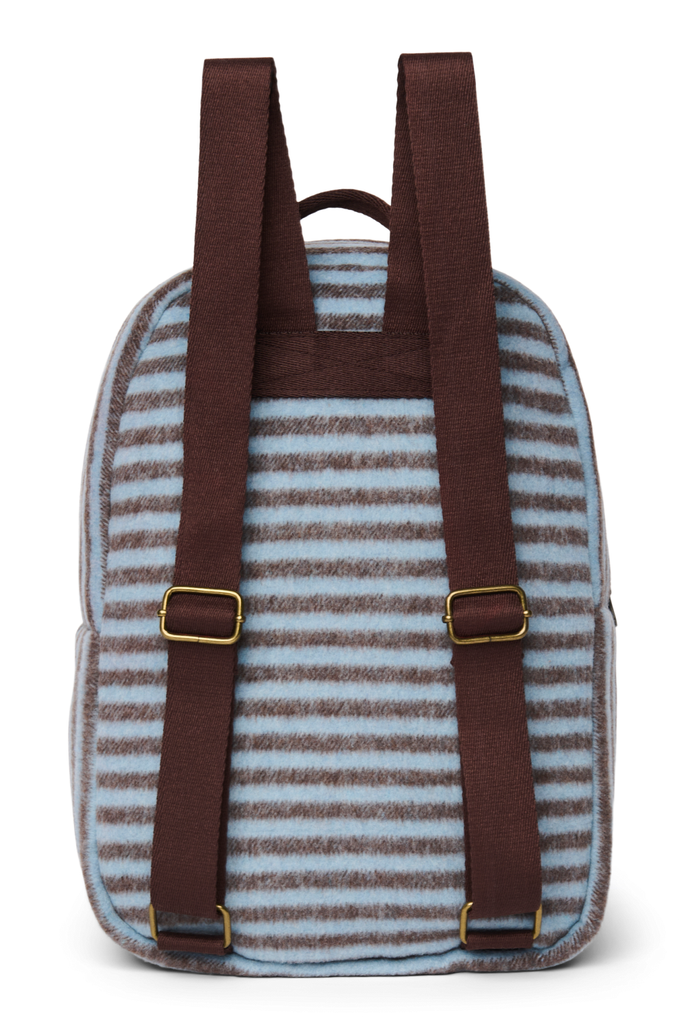 Stripy Wool Midi Rugzak | Lichtblauw / Bruin