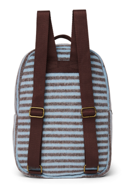 Stripy Wool Midi Rugzak | Lichtblauw / Bruin