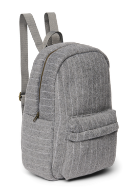 Flannel Chalkstripe Midi Backpack | Light Grey