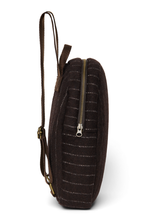 Flannel Chalkstripe Mini Backpack | Brown