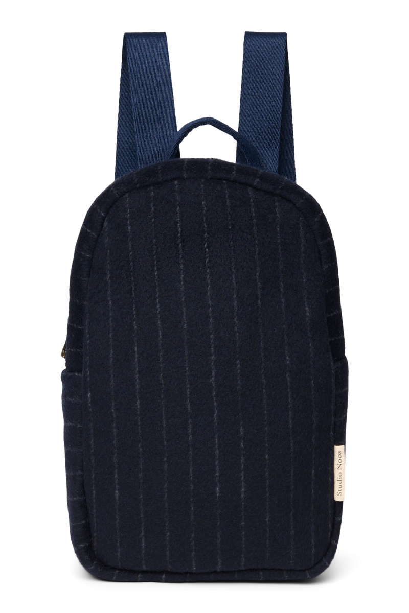 Flannel Chalkstripe Mini Backpack, Dark Blue