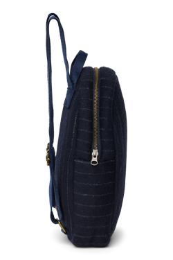 Flannel Chalkstripe Mini Backpack | Dark Blue