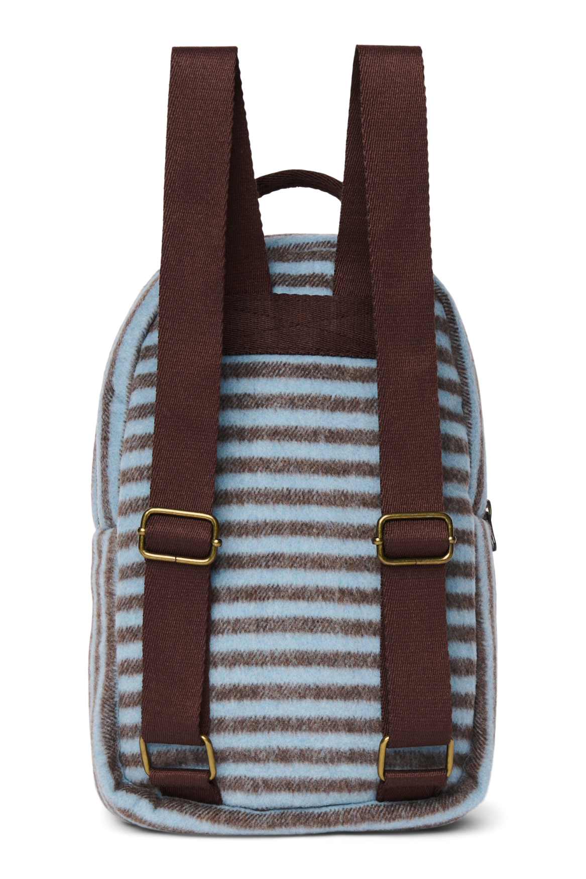 Stripy Wool Mini Backpack | Light Blue / Brown