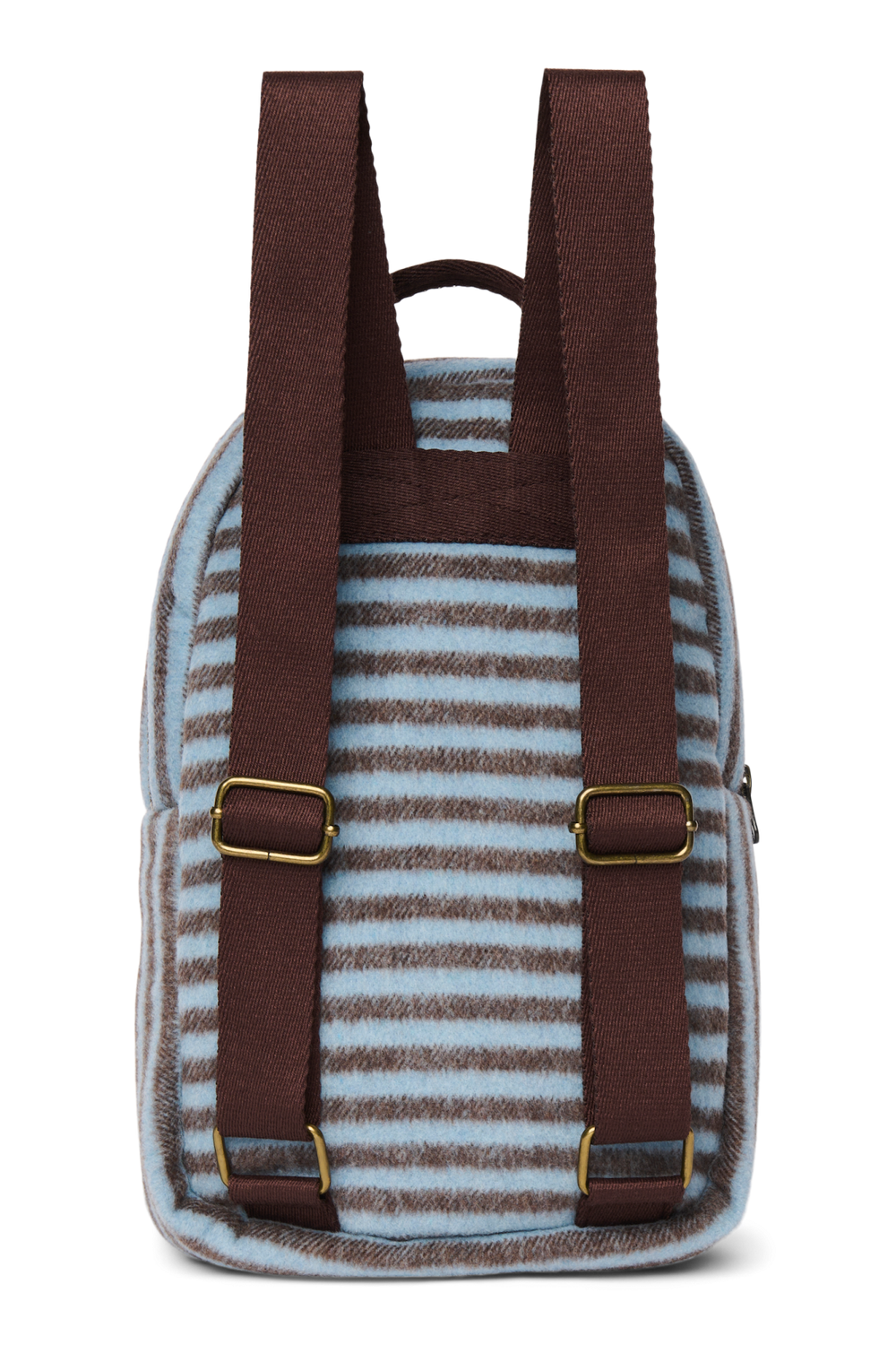 Stripy Wool Mini Backpack | Light Blue / Brown