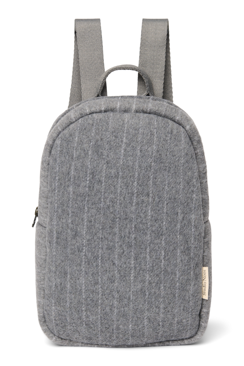 Flannel Chalkstripe Mini Backpack, Light Grey