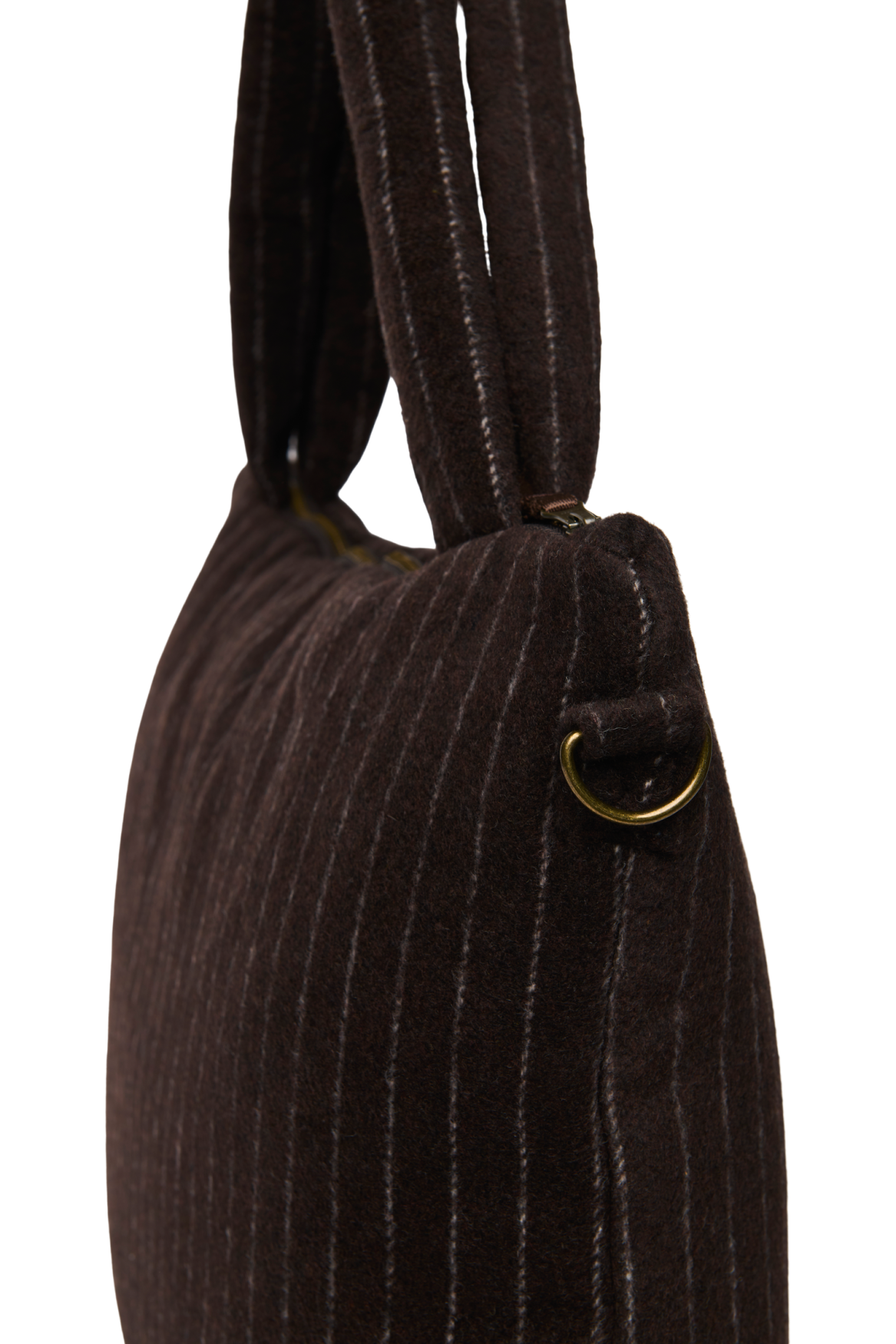 Flannel Chalkstripe Diaper Bag | Brown