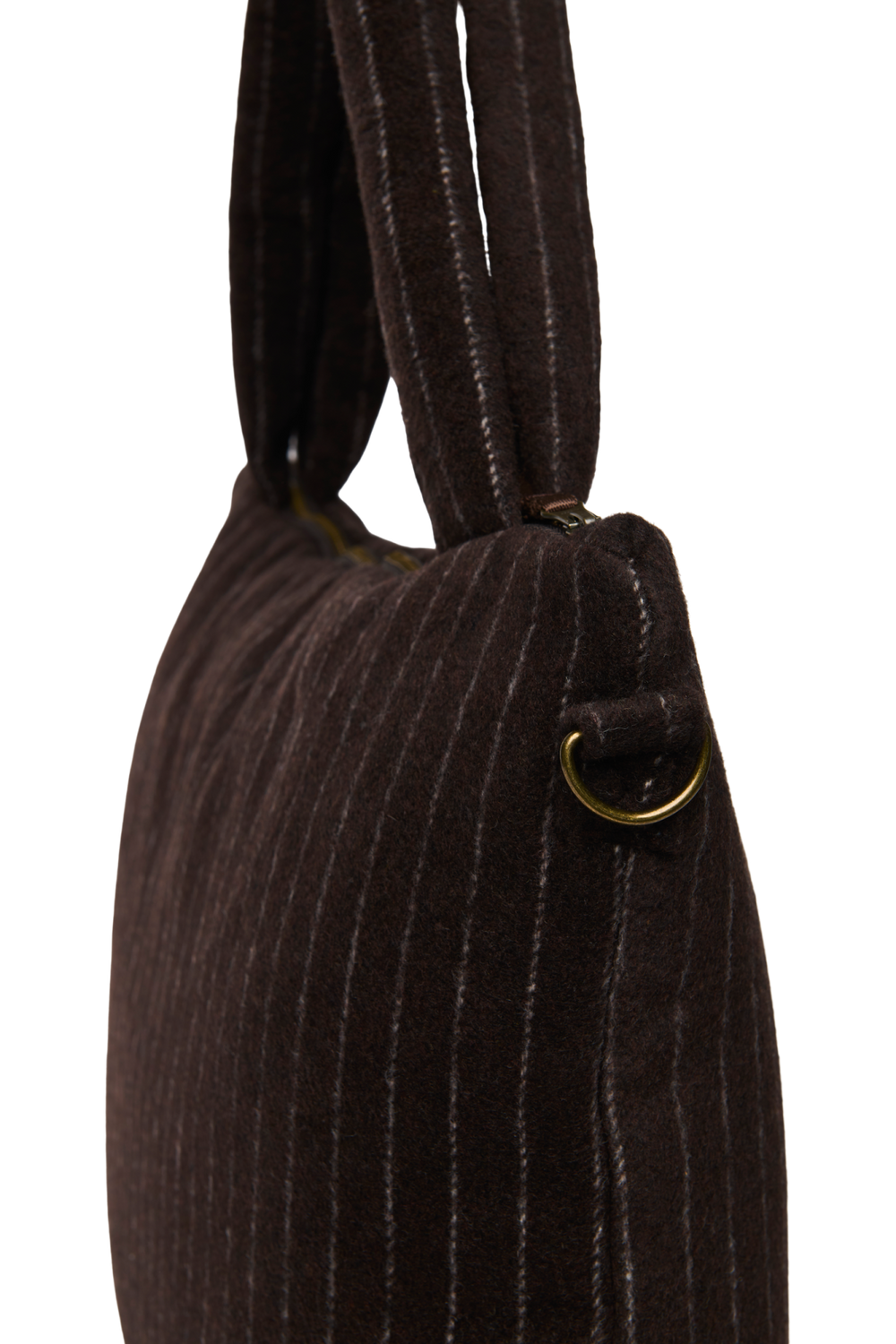 Flannel Chalkstripe Diaper Bag | Brown