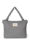 Flannel Chalkstripe Diaper Bag | Light Grey