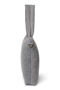 Flannel Chalkstripe Diaper Bag | Light Grey