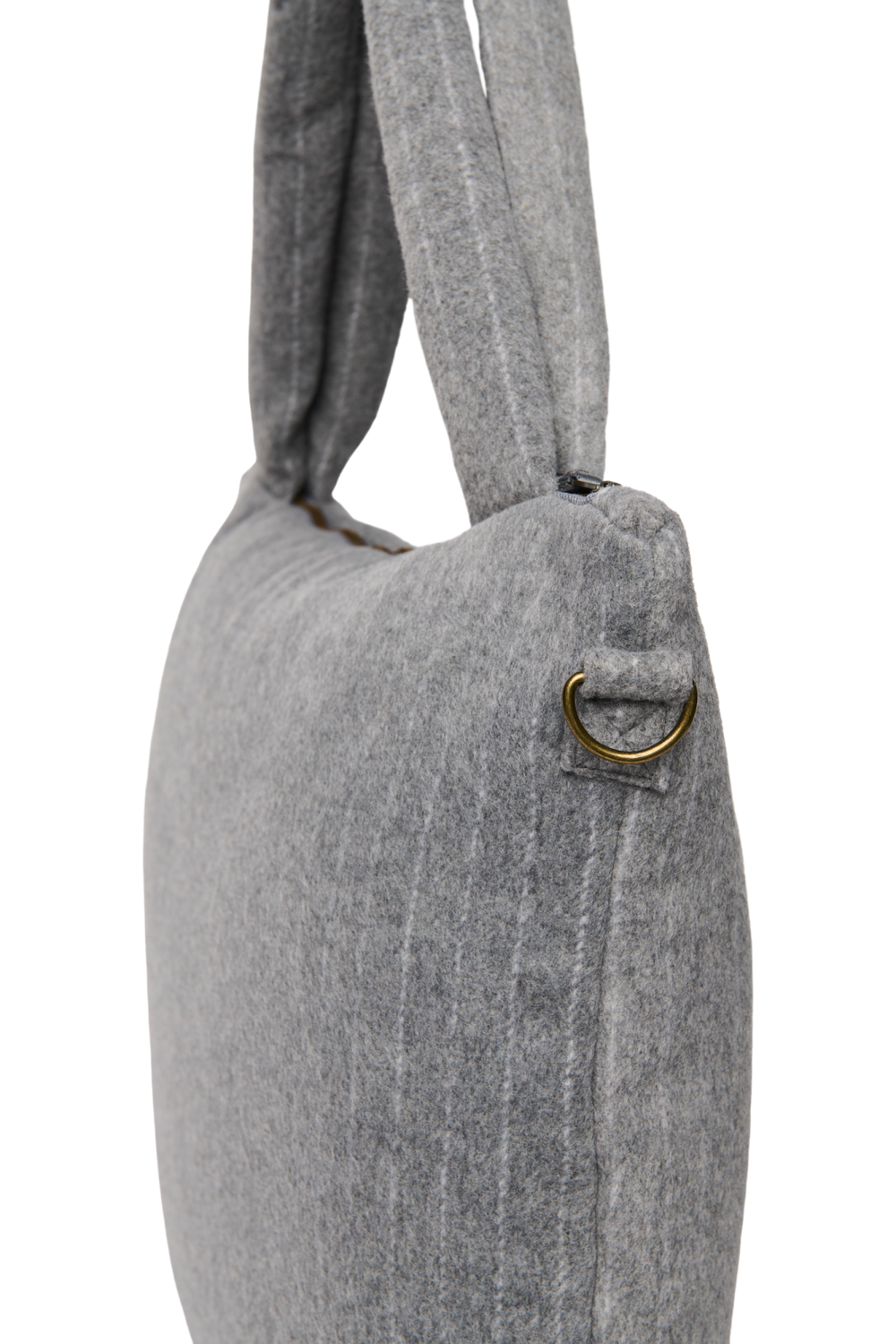 Flannel Chalkstripe Diaper Bag | Light Grey