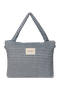 Stripy Wool Diaper Bag | Light Blue / Brown
